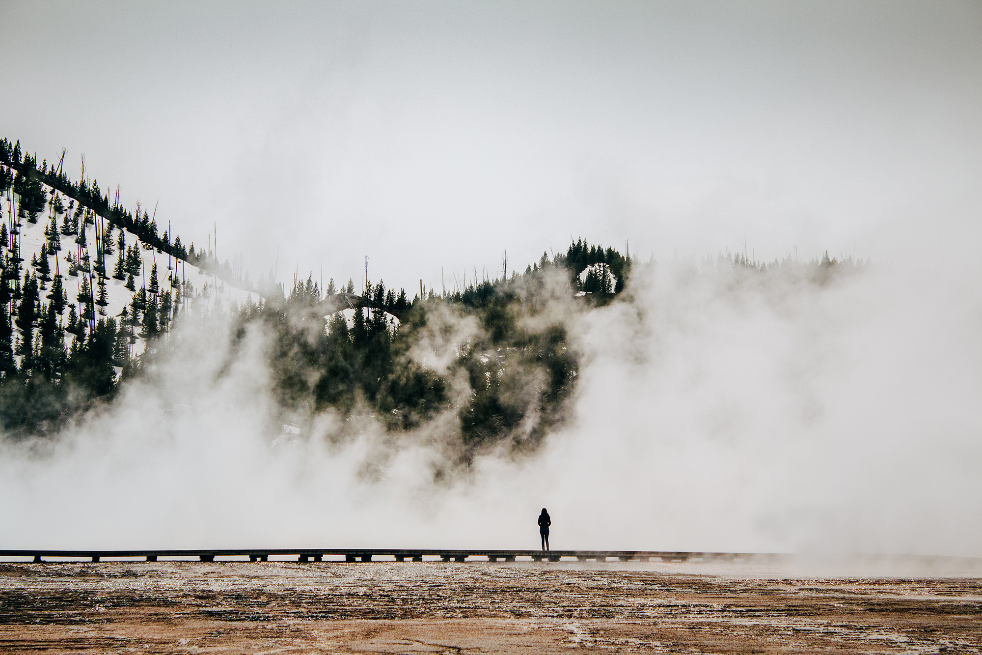 Yellowstone National Park Geyser With woman | Hayley Moore Photography | Fort Wayne, Indiana Photographer | www.hayleymoore.com