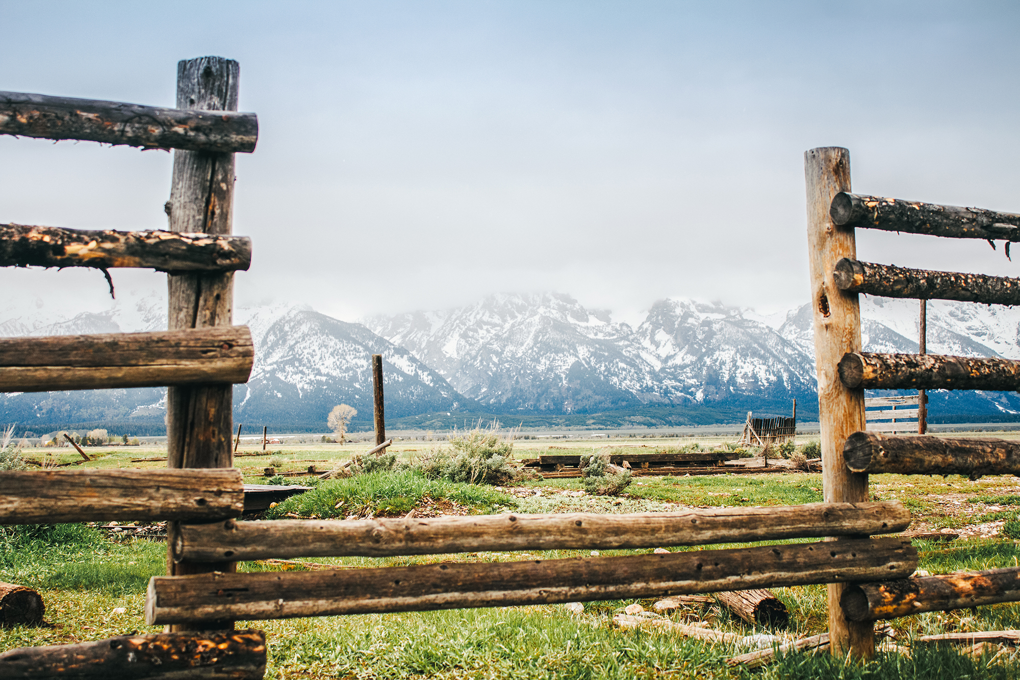 Landscape photography of Grand Teton National Park on barn