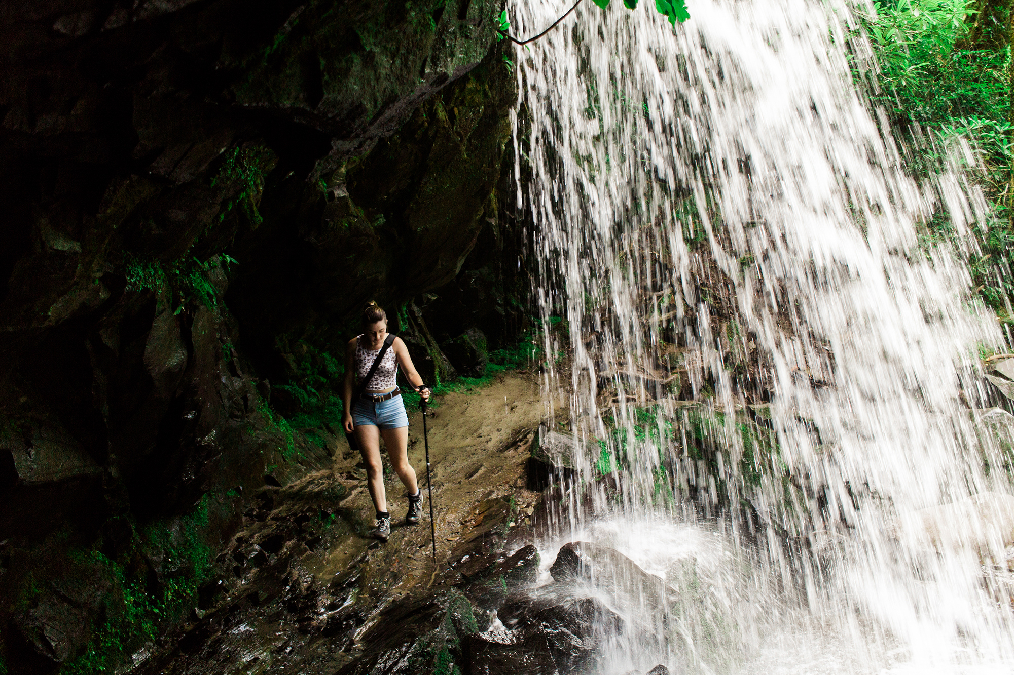 Grotto Falls hiking trail waterfall | Gatlinburg, TN | Hayley Moore Photography | www.hayleymoore.com | Fort Wayne Indiana Photographer