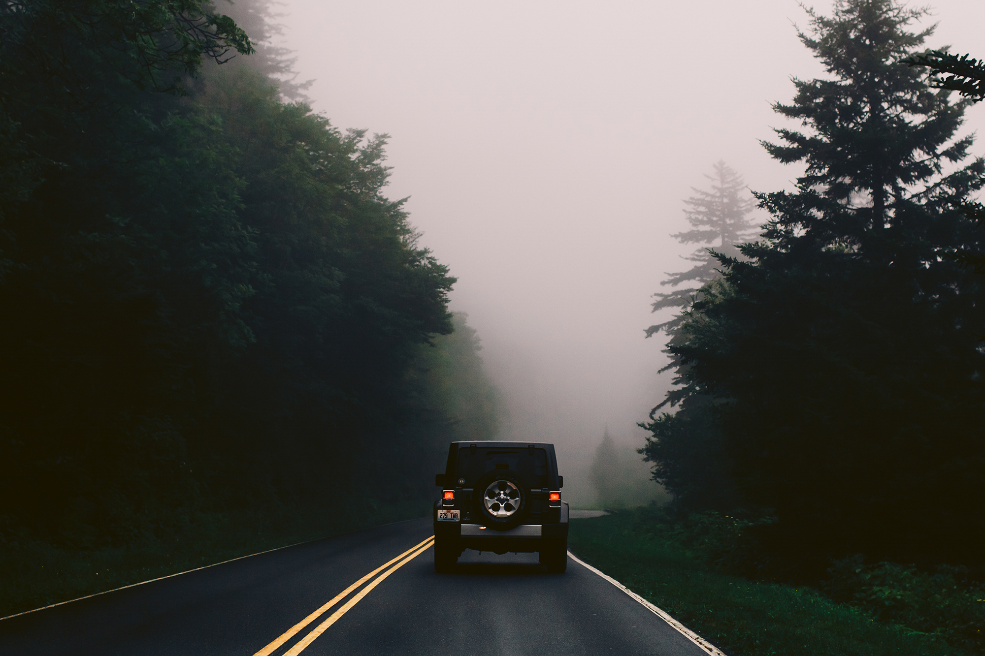 Jeep in Smoky Mountains foggy | Gatlinburg, TN | Hayley Moore Photography | www.hayleymoore.com | Fort Wayne Indiana Photographer