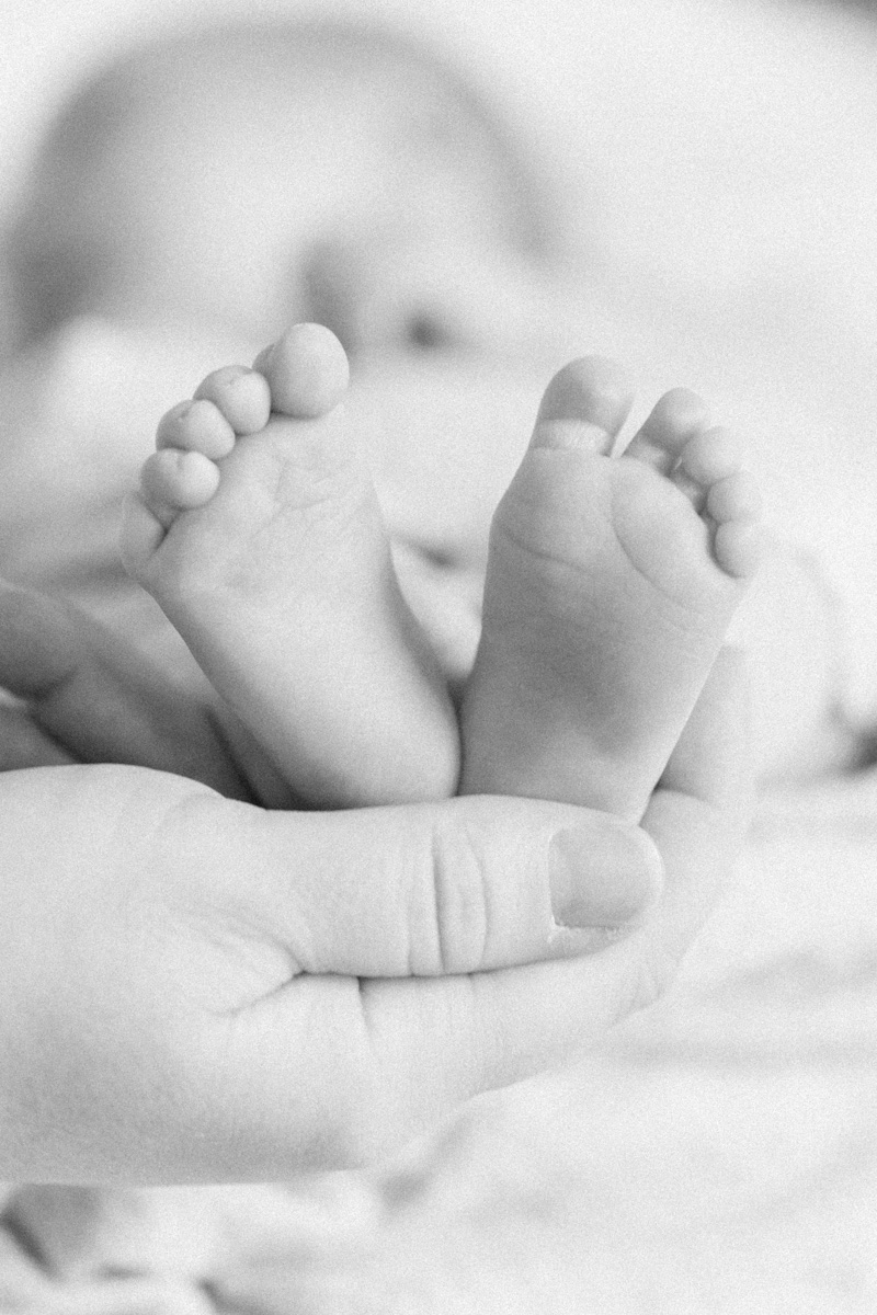 newborn toes closeup