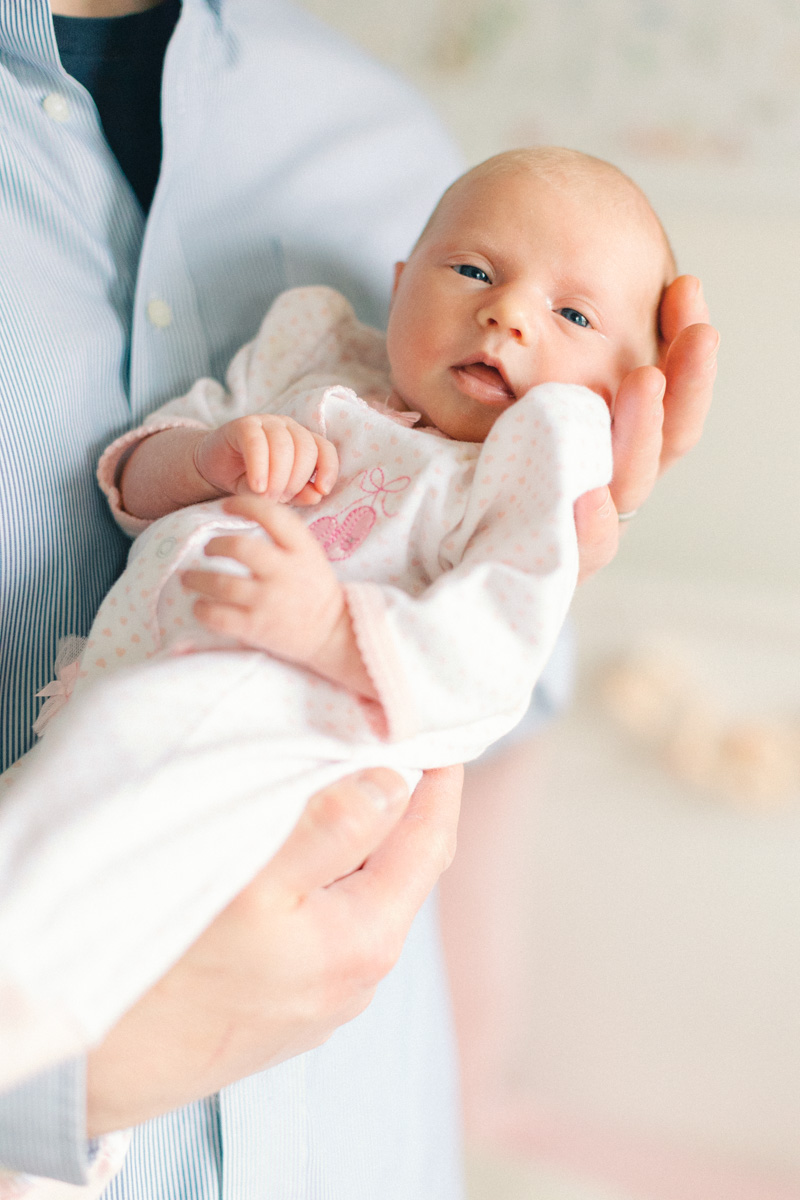 newborn baby with eyes open