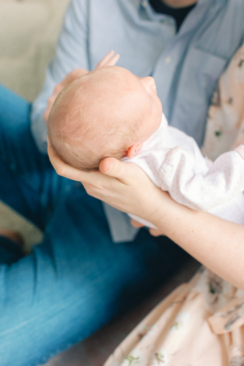 close up of baby newborn hair