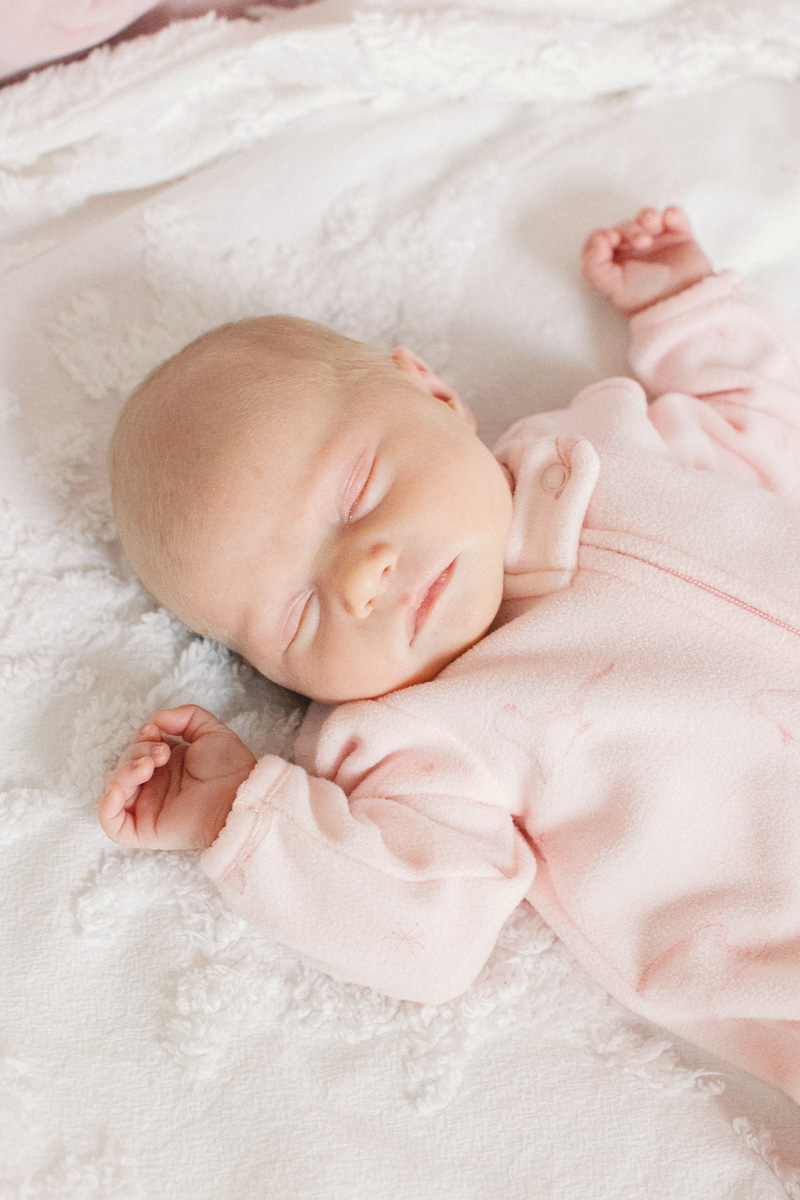 newborn baby sleeping close up