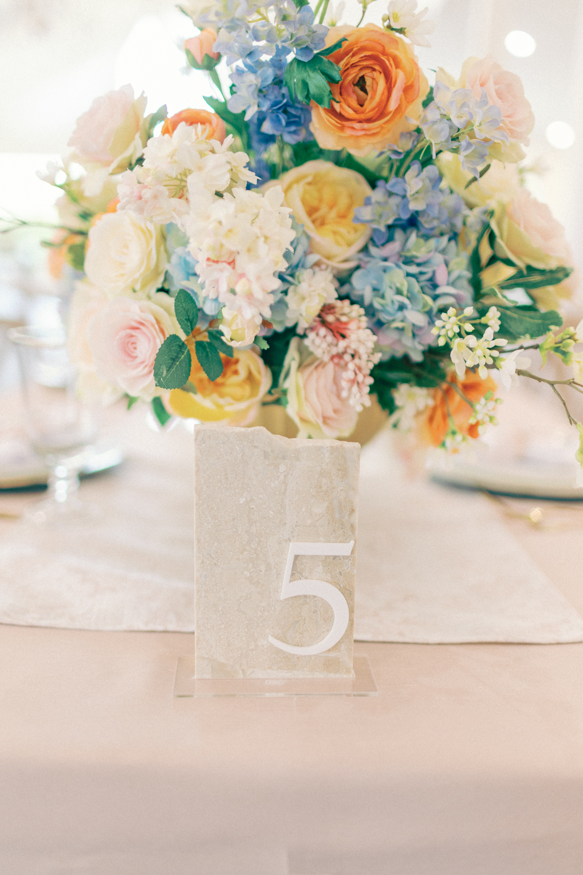 tablescape of the reception details