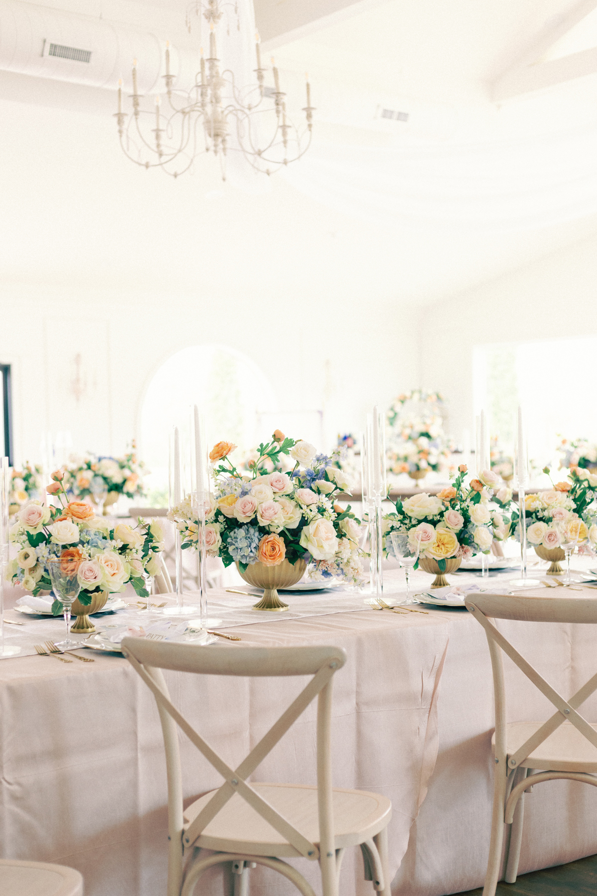 tablescape of the reception details