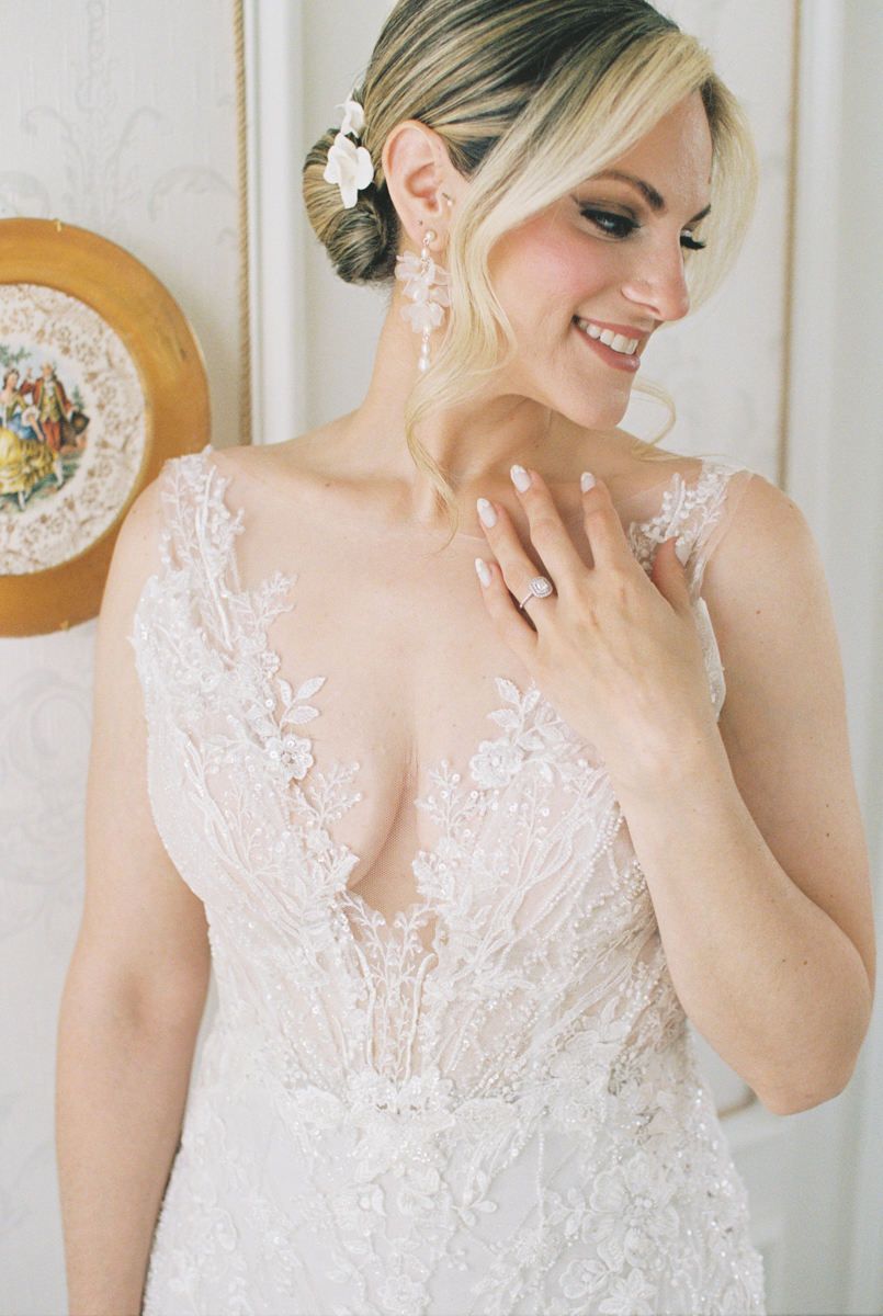 bridal portrait inside