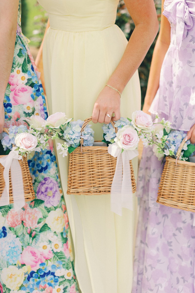 bridesmaids baskets and flowers