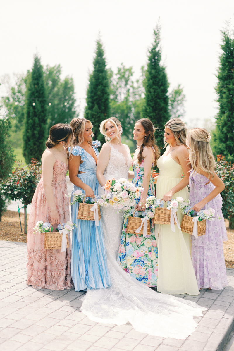 bridesmaids laughing