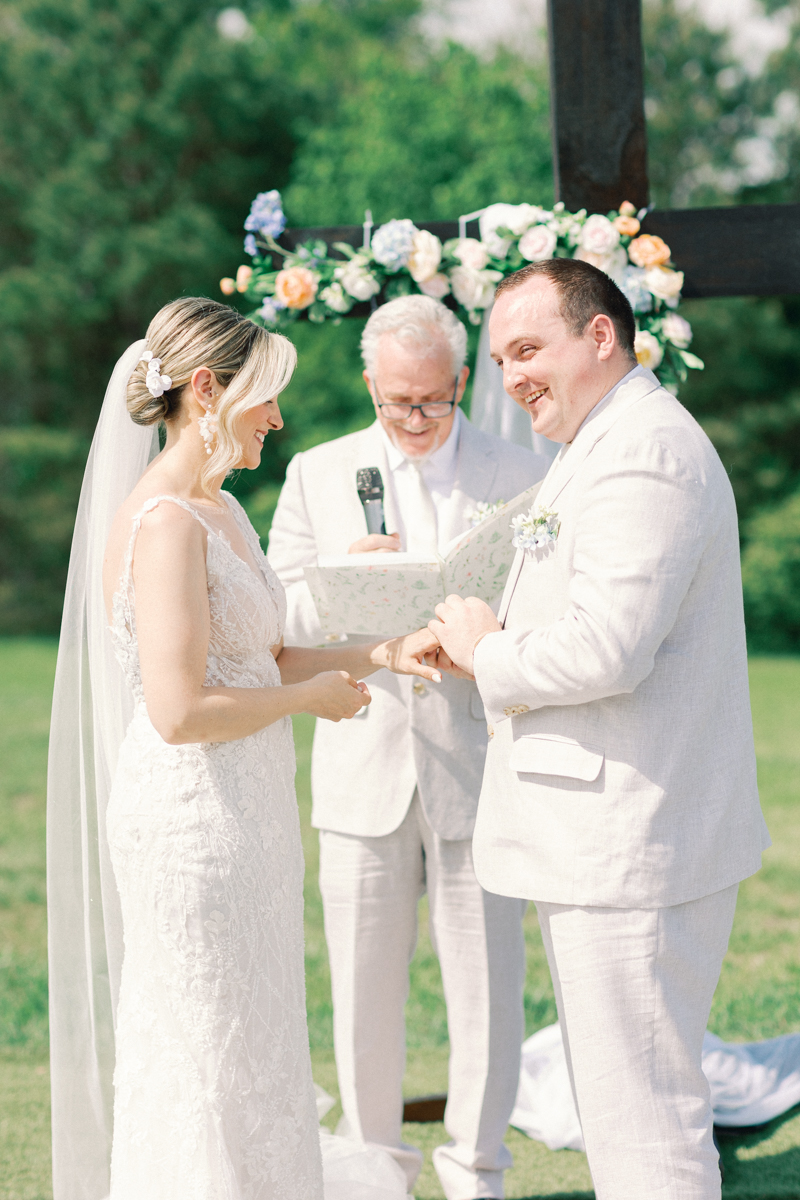 bride and groom ring exchange