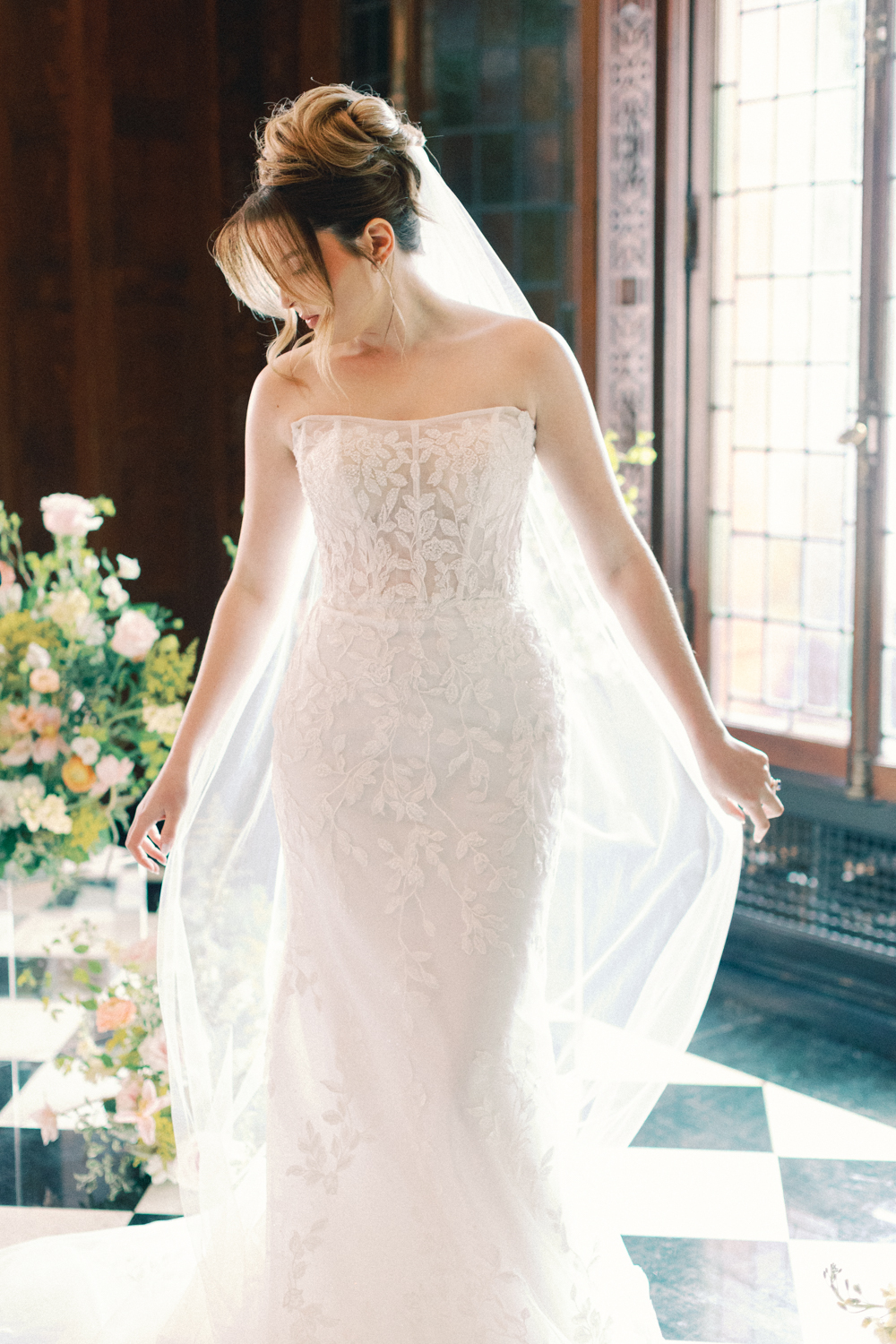 bridal portrait with veil