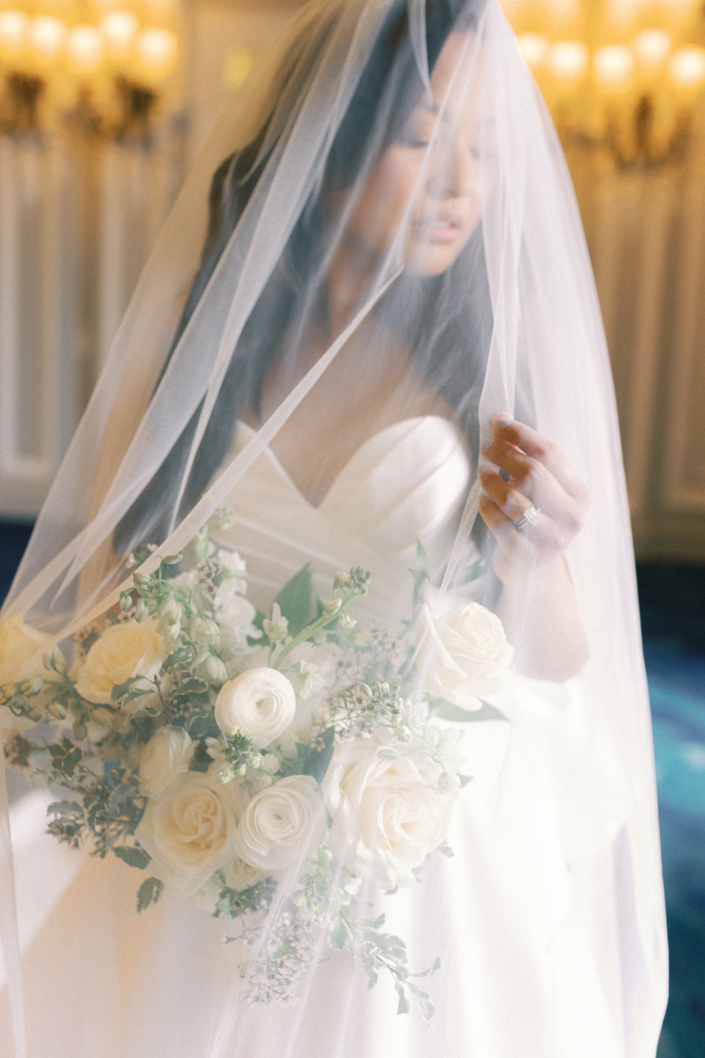 bride with her veil