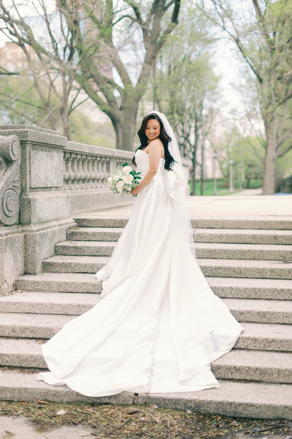 bridal portrait on the steps