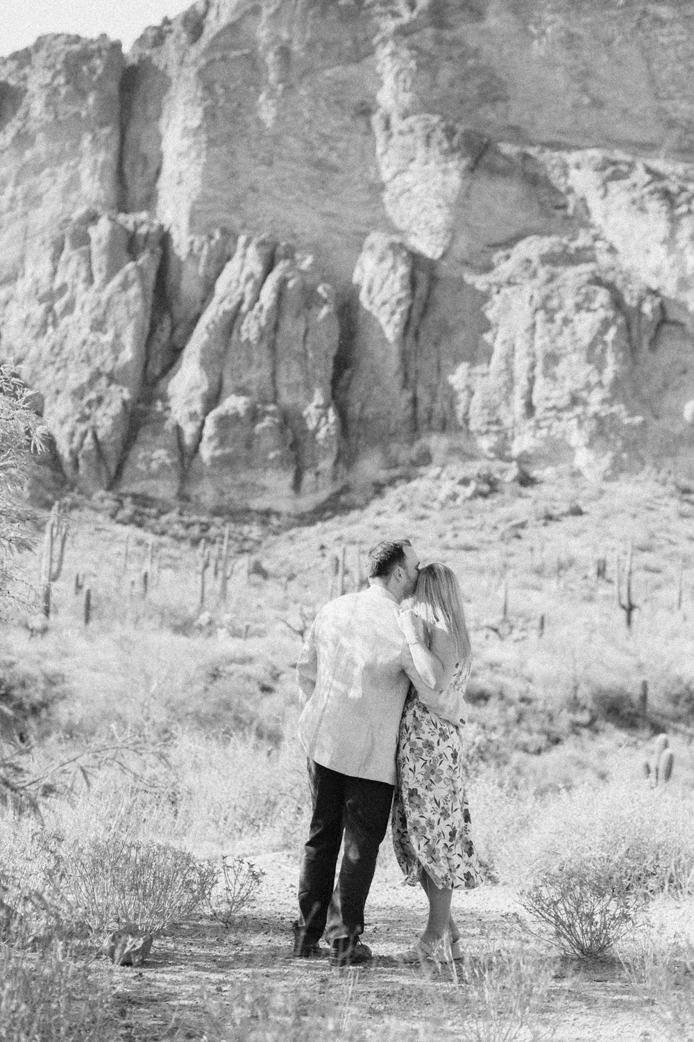 couple in front of mountain