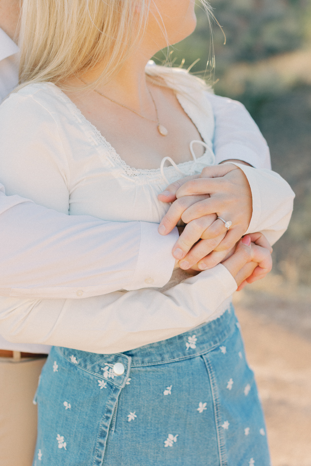 engagement ring on hand