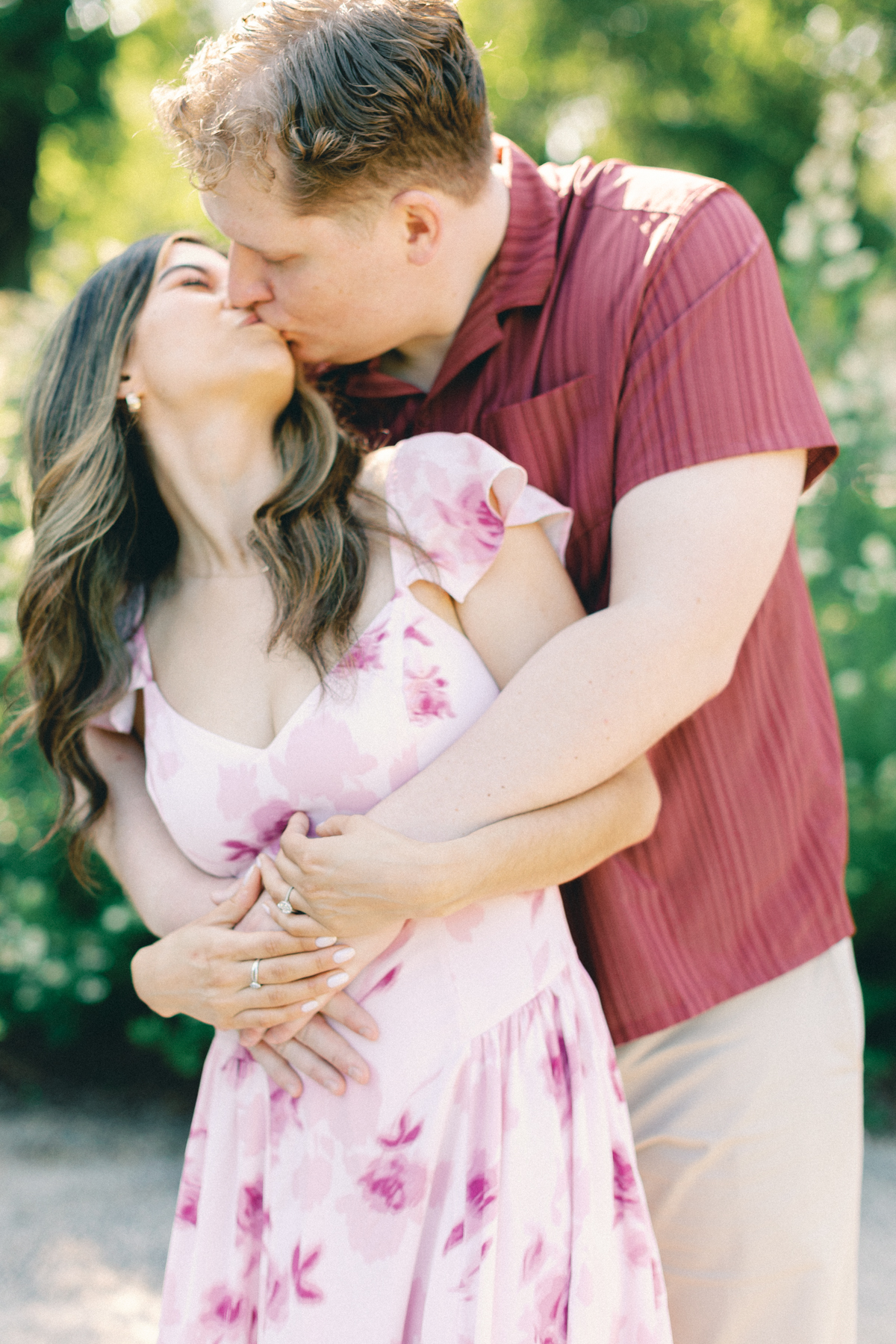 couple swaying and kissing