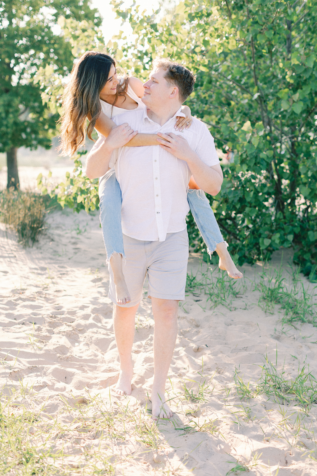 couple holding each other at beach