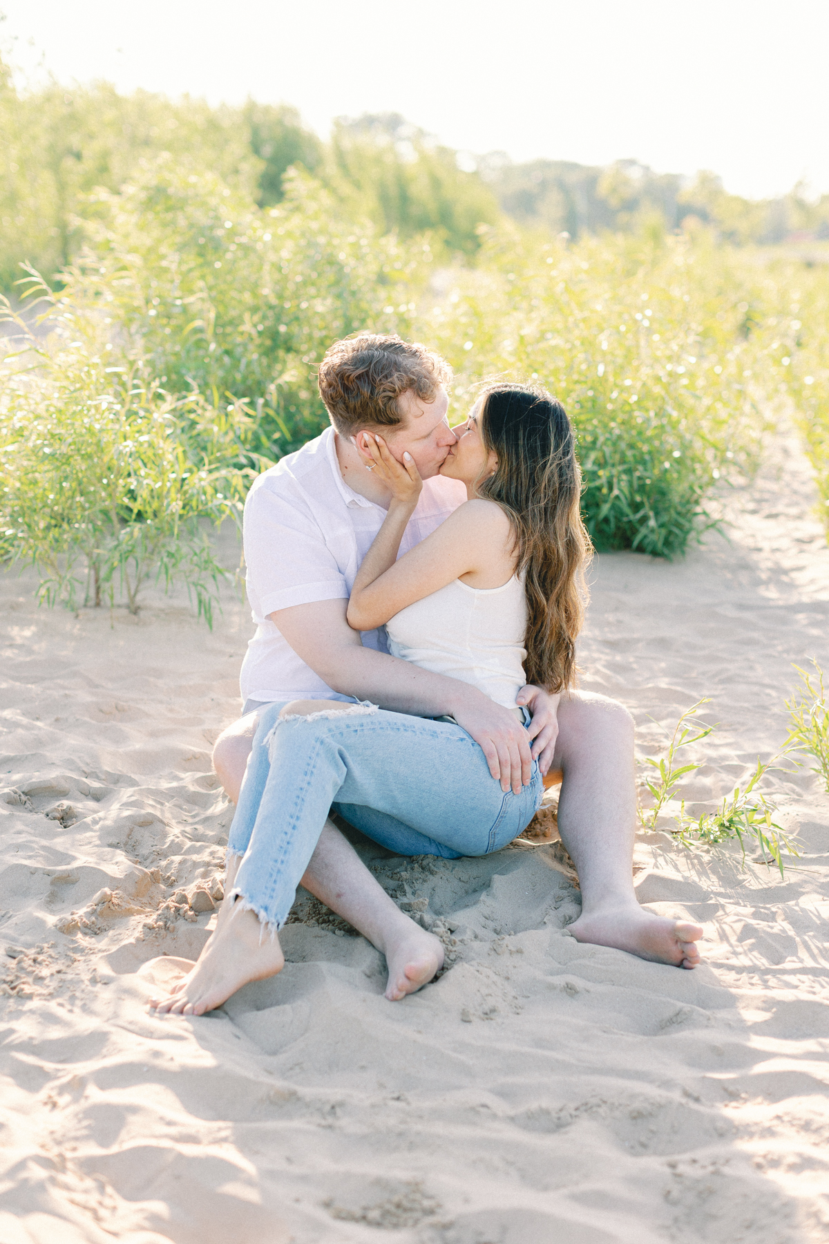 couple sitting at beach