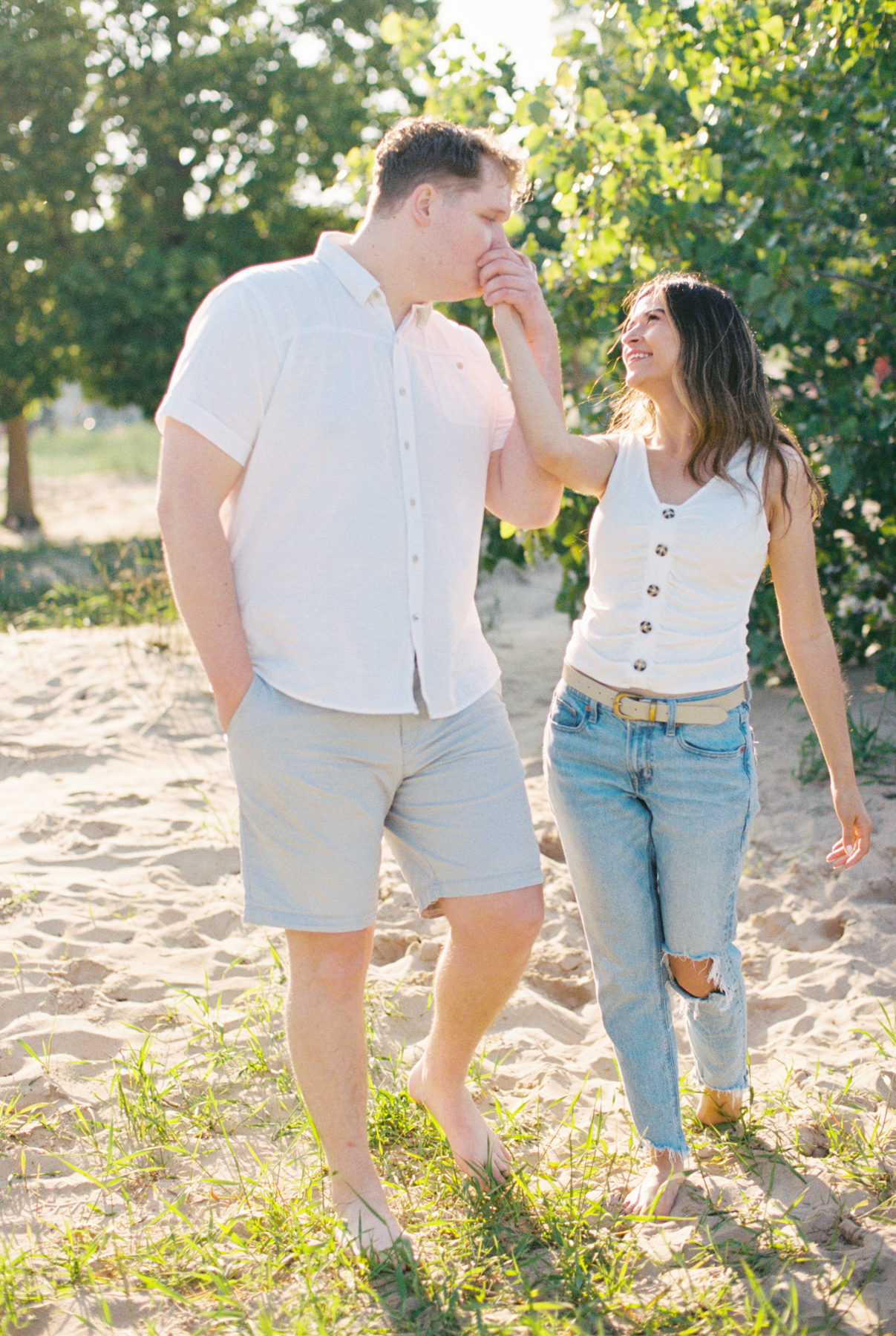 couple walking at beach