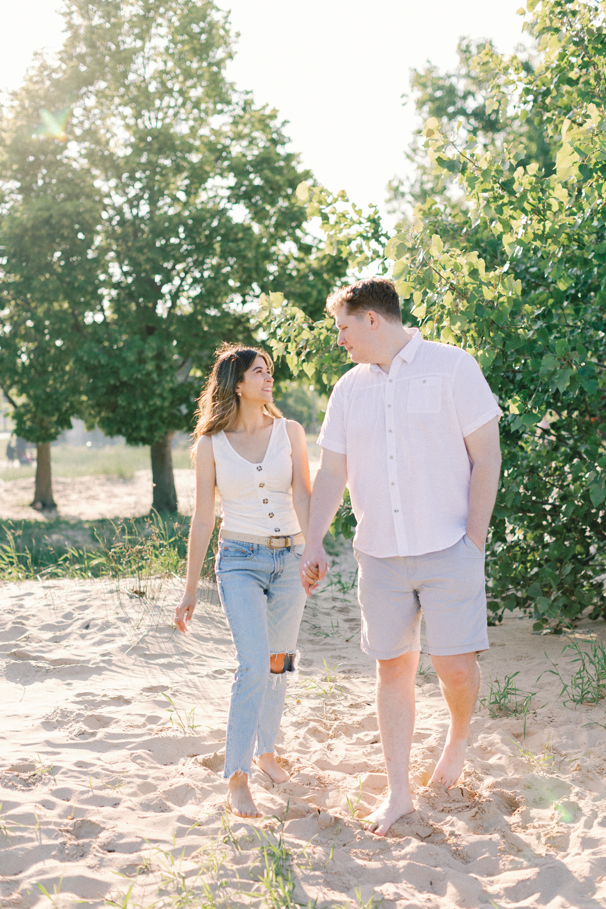couple walking at beach
