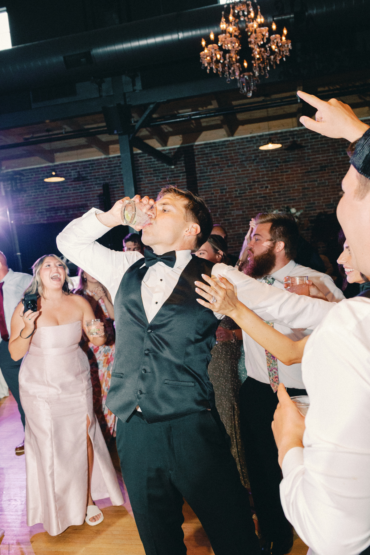 reception dancing of groom