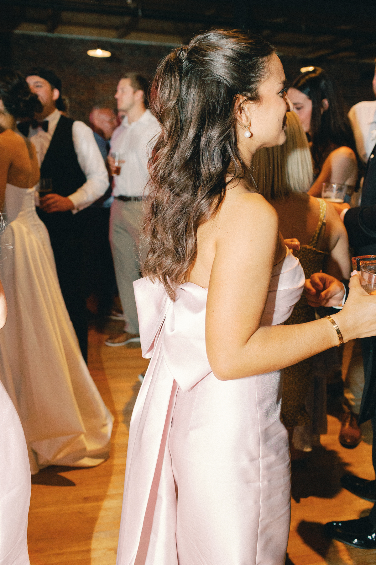 reception dancing of bridesmaid