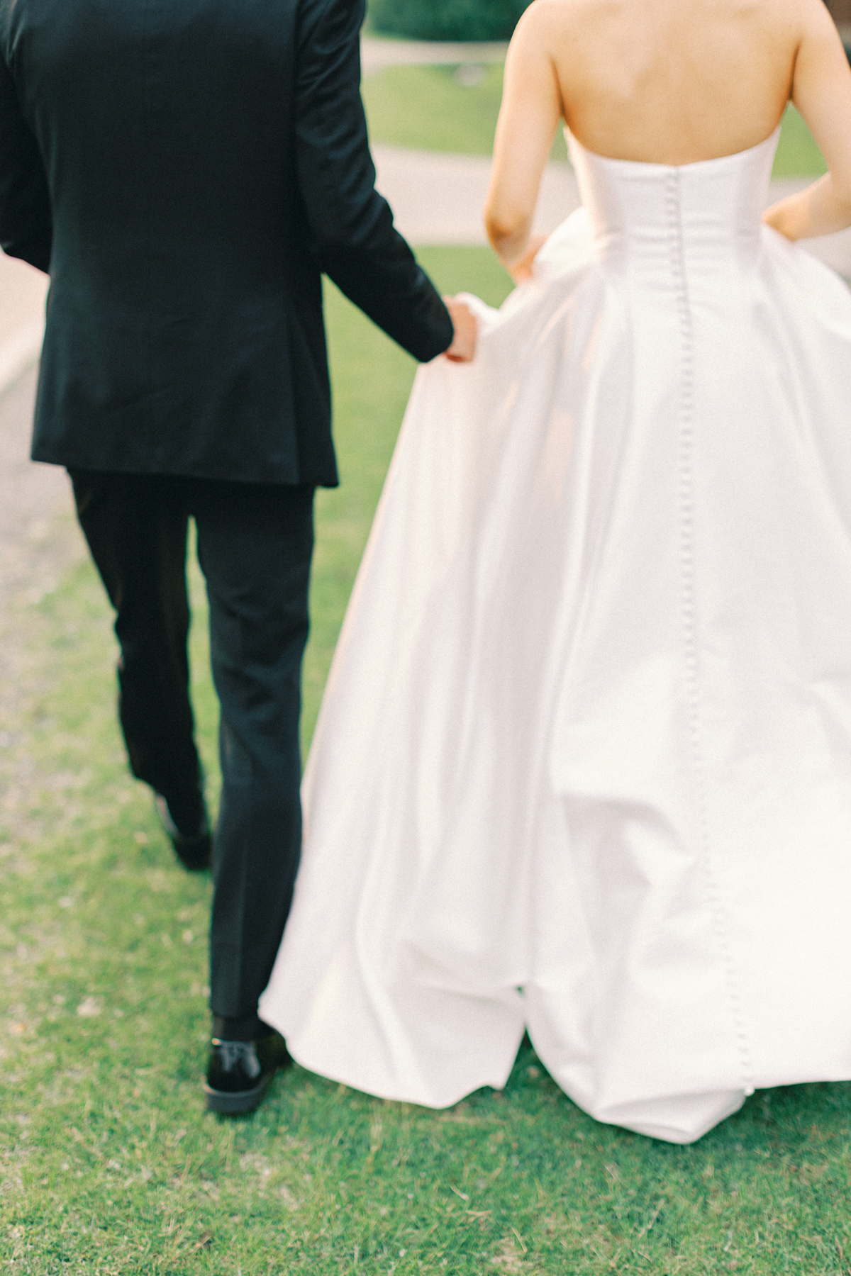 bride and groom dress detail