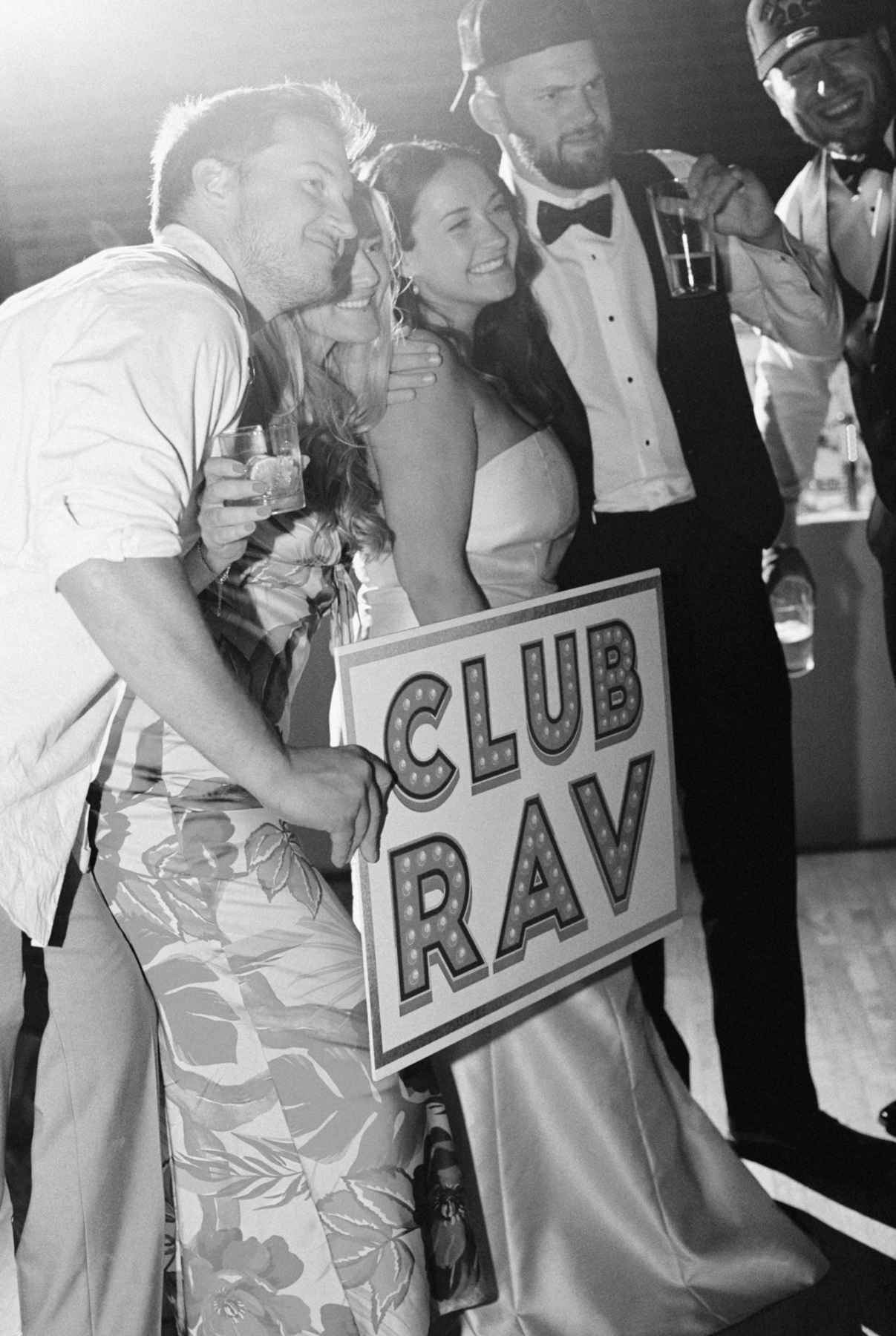 reception dancing with sign