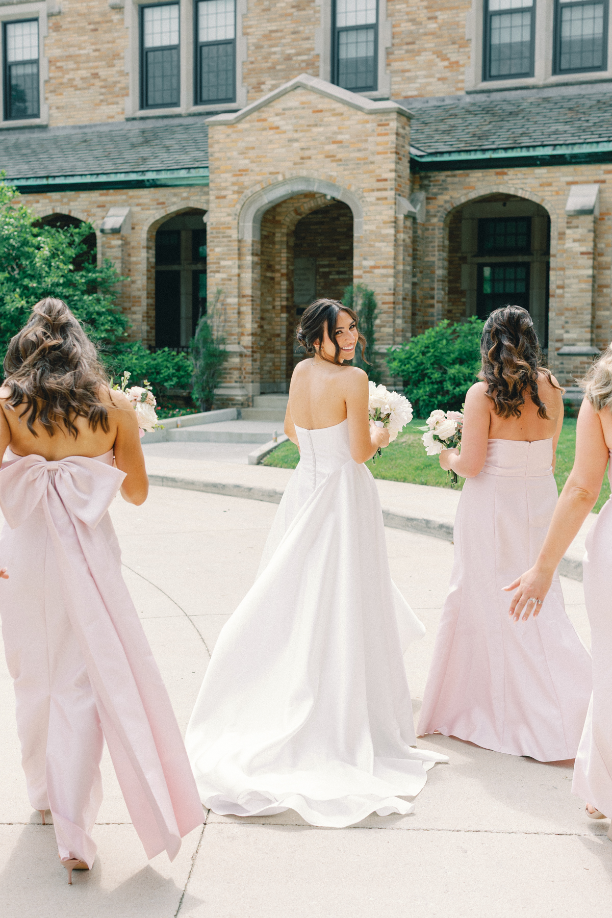bride with bridesmaids