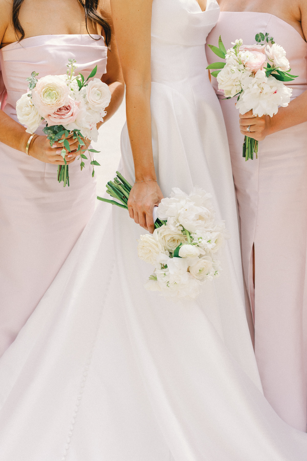 bridal bouquet and bridesmaids