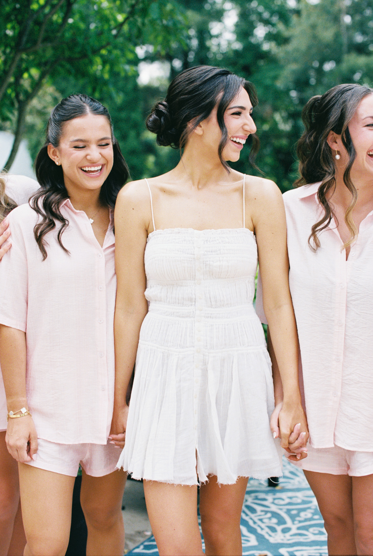 bridesmaids laughing