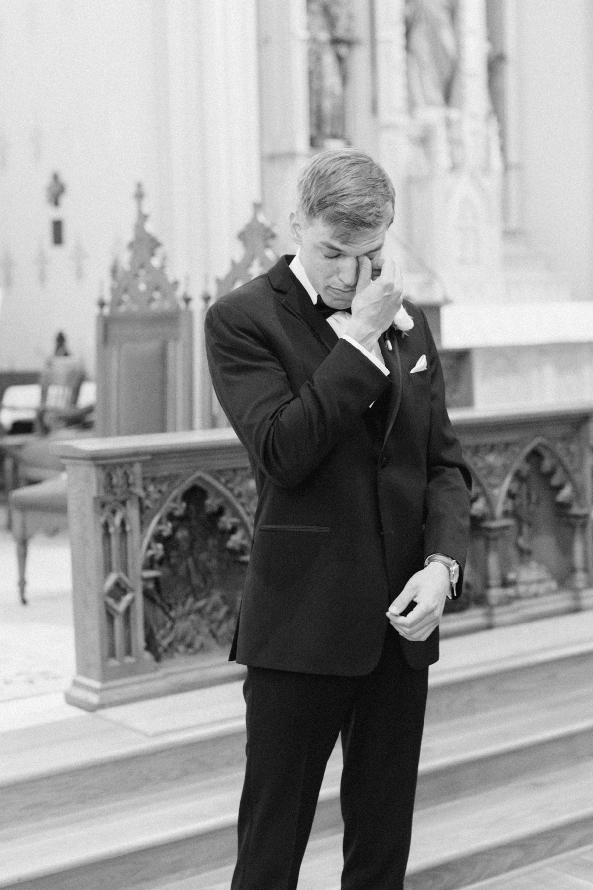 groom crying