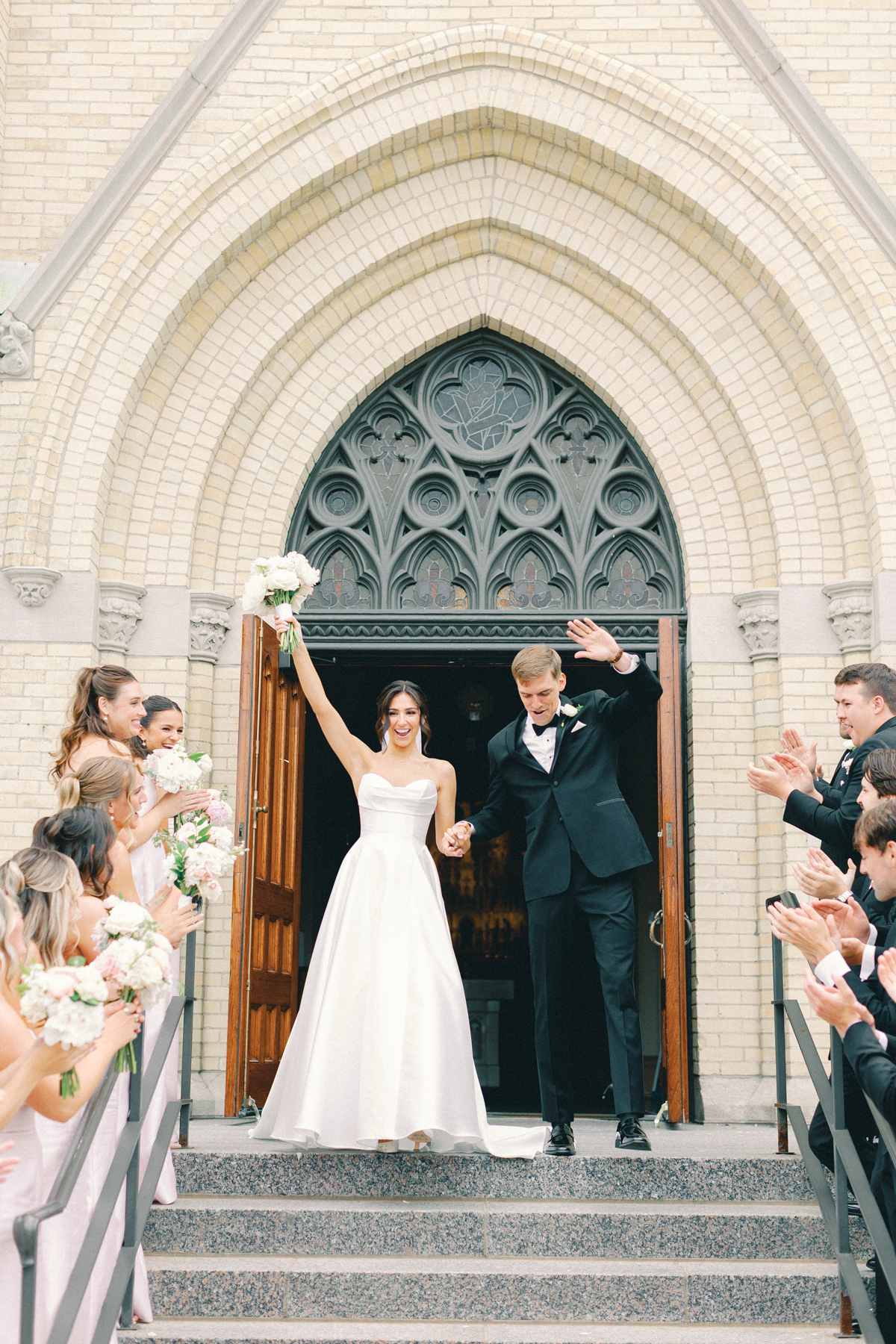 bride and groom exit