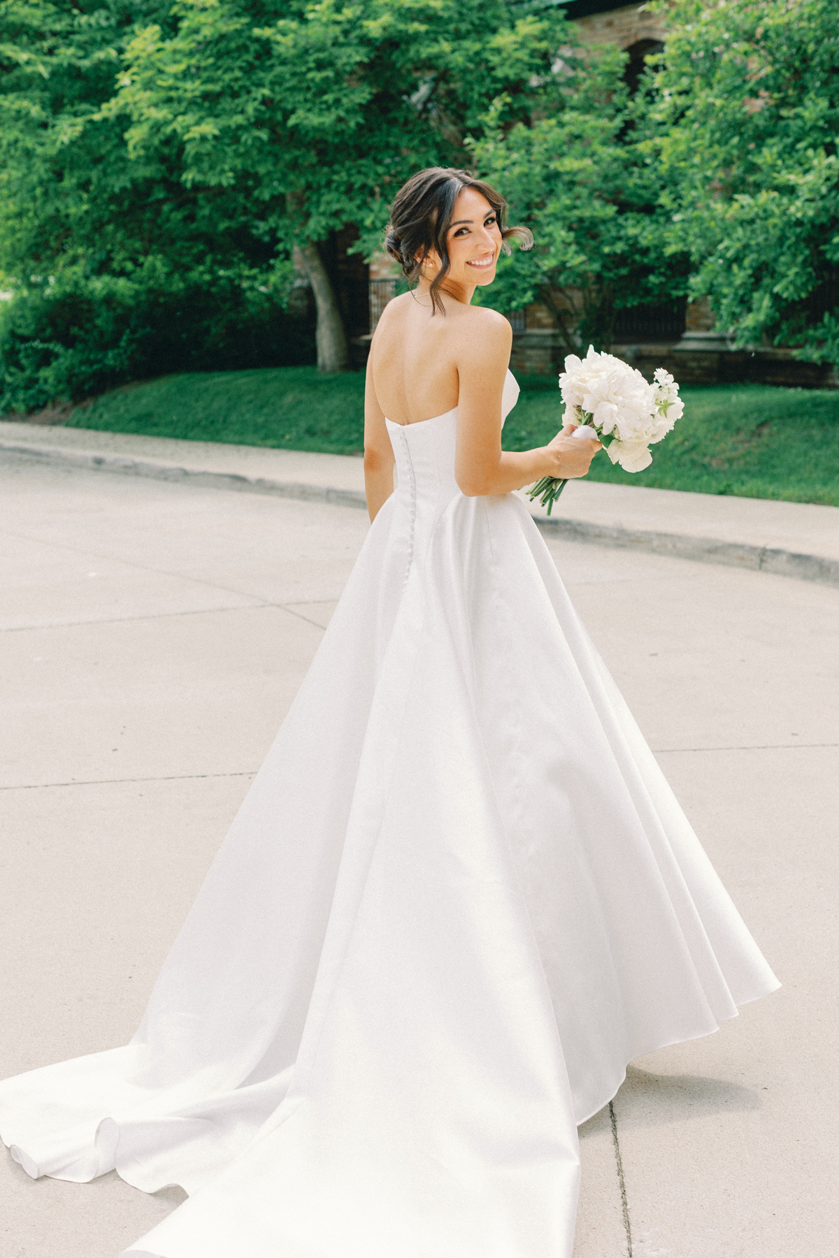 bridal portrait walking
