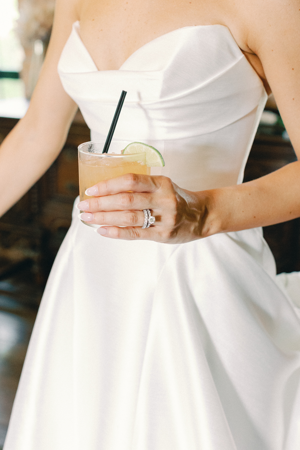 bride with cocktail