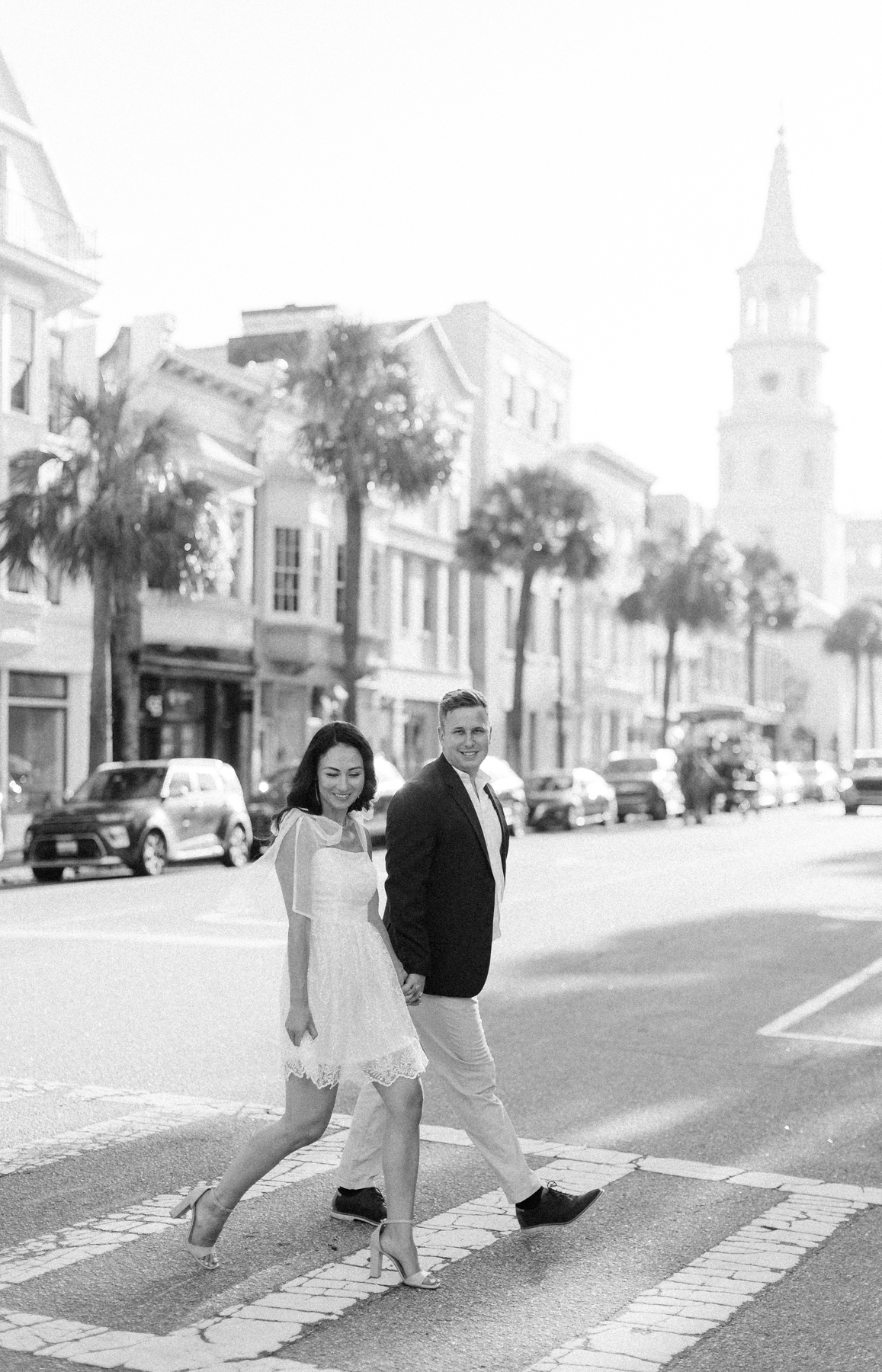 couple walking charleston