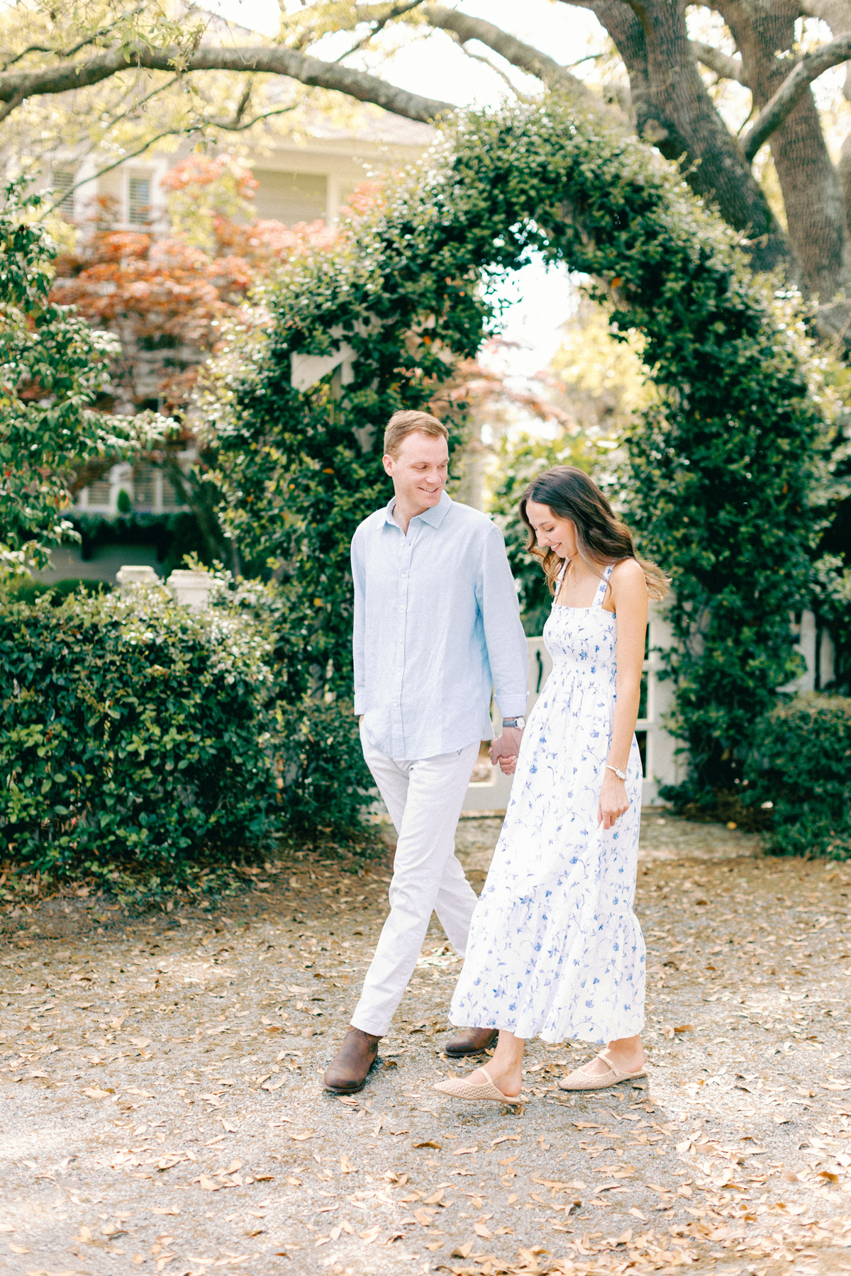 couple walking park