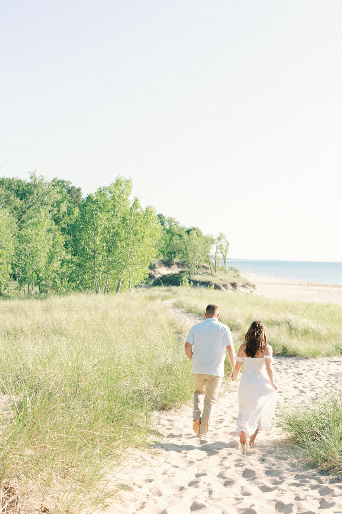 couple walking to water