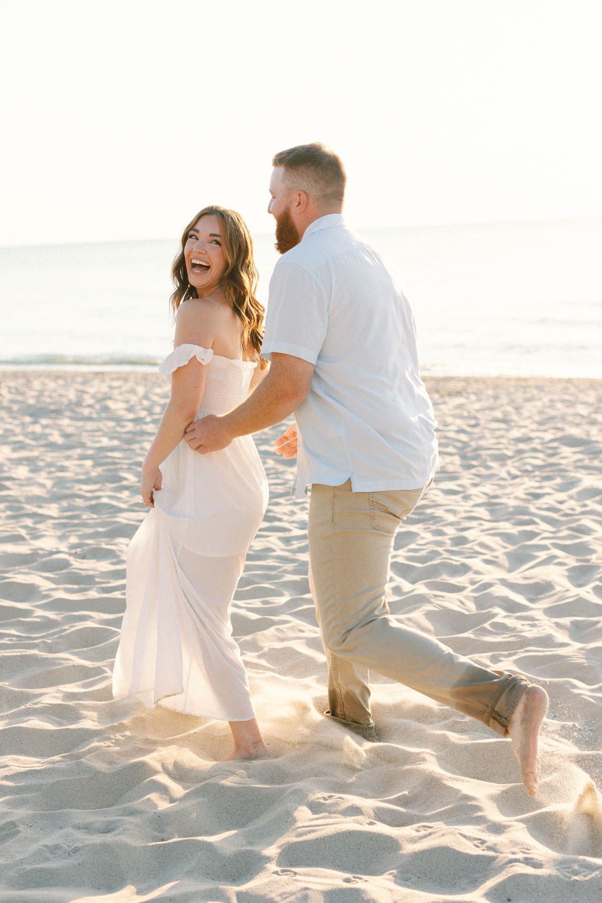 couple chasing each other
