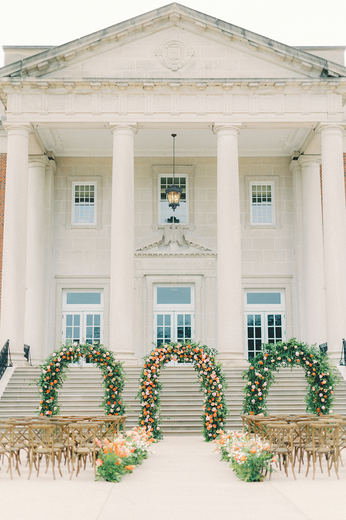 three floral arches chicago wedding