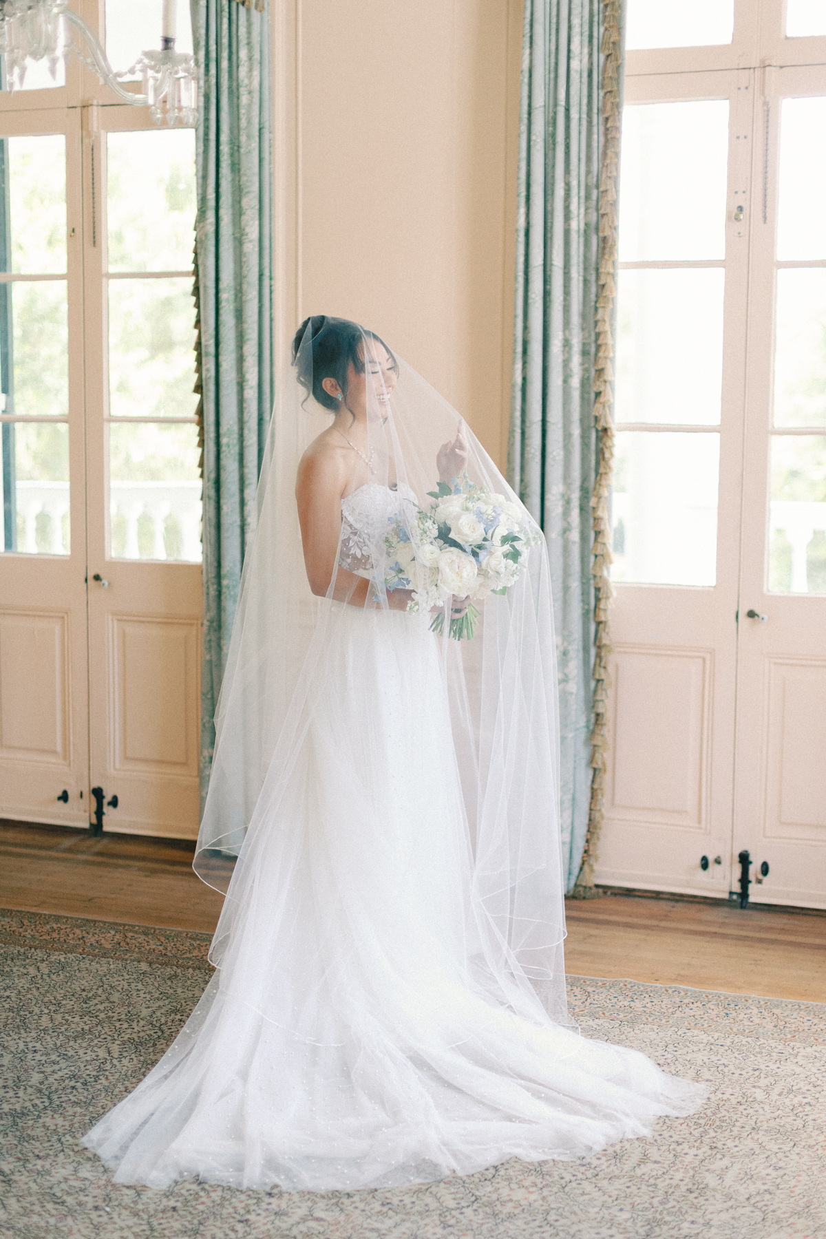 bridal portrait with veil