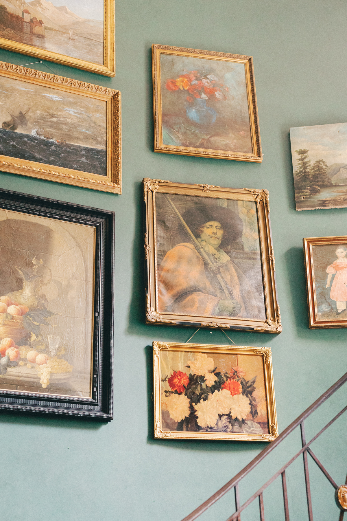 Oil paintings on wall
