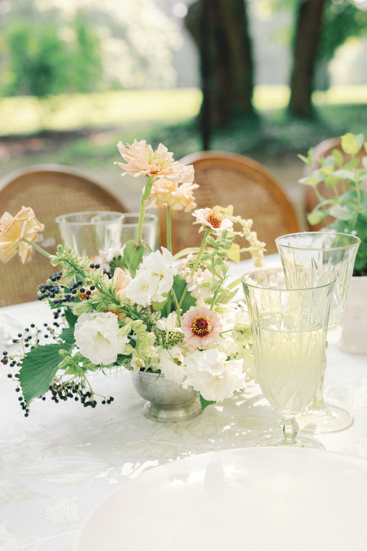 wedding flowers on table