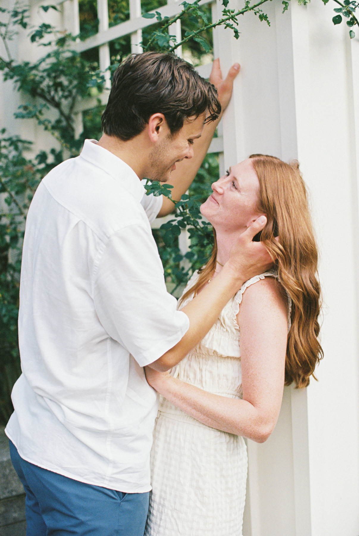  couple snuggled up in leaning on Garden Terrace
