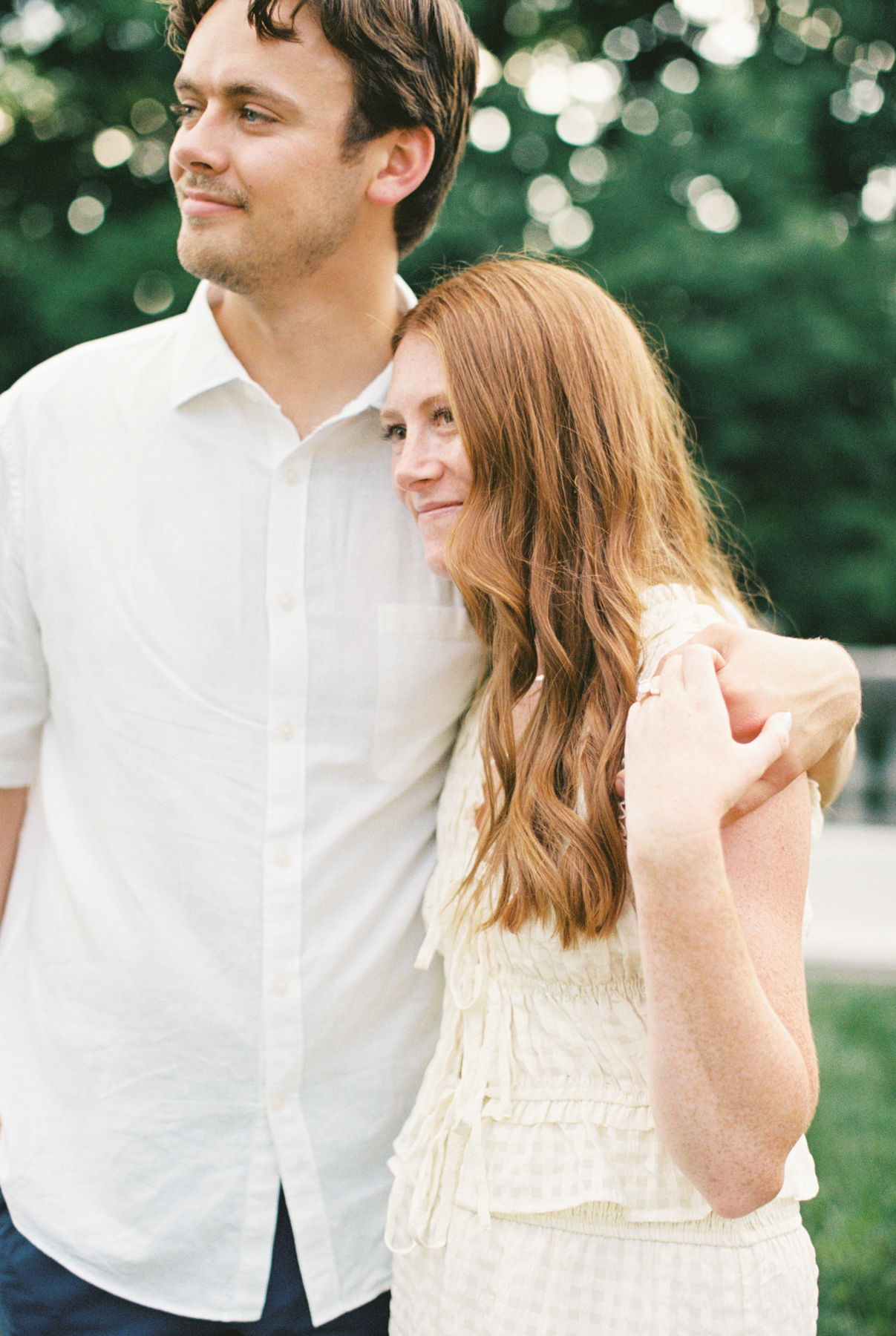  couple looking off camera