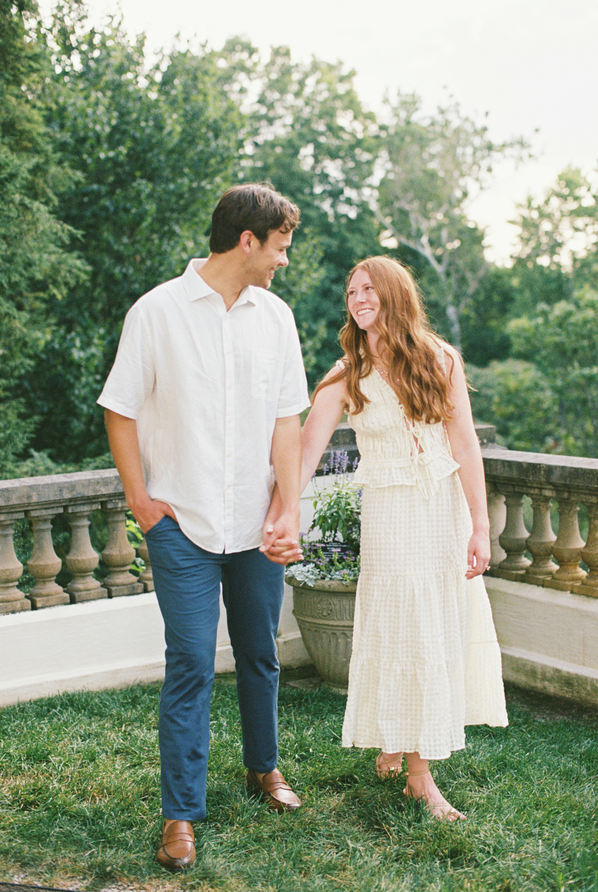  couple walking in laughing