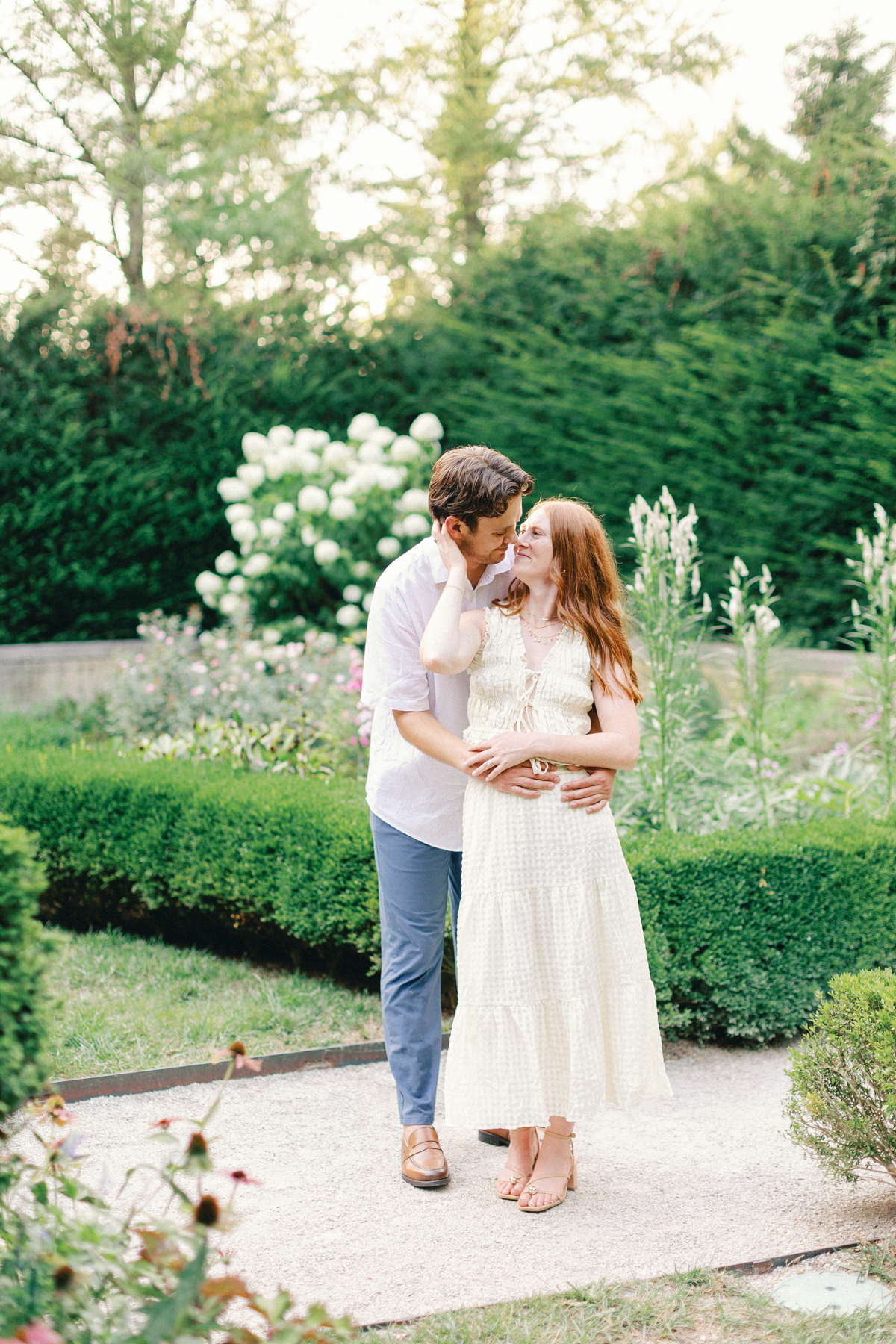  couple wrapped up in the garden