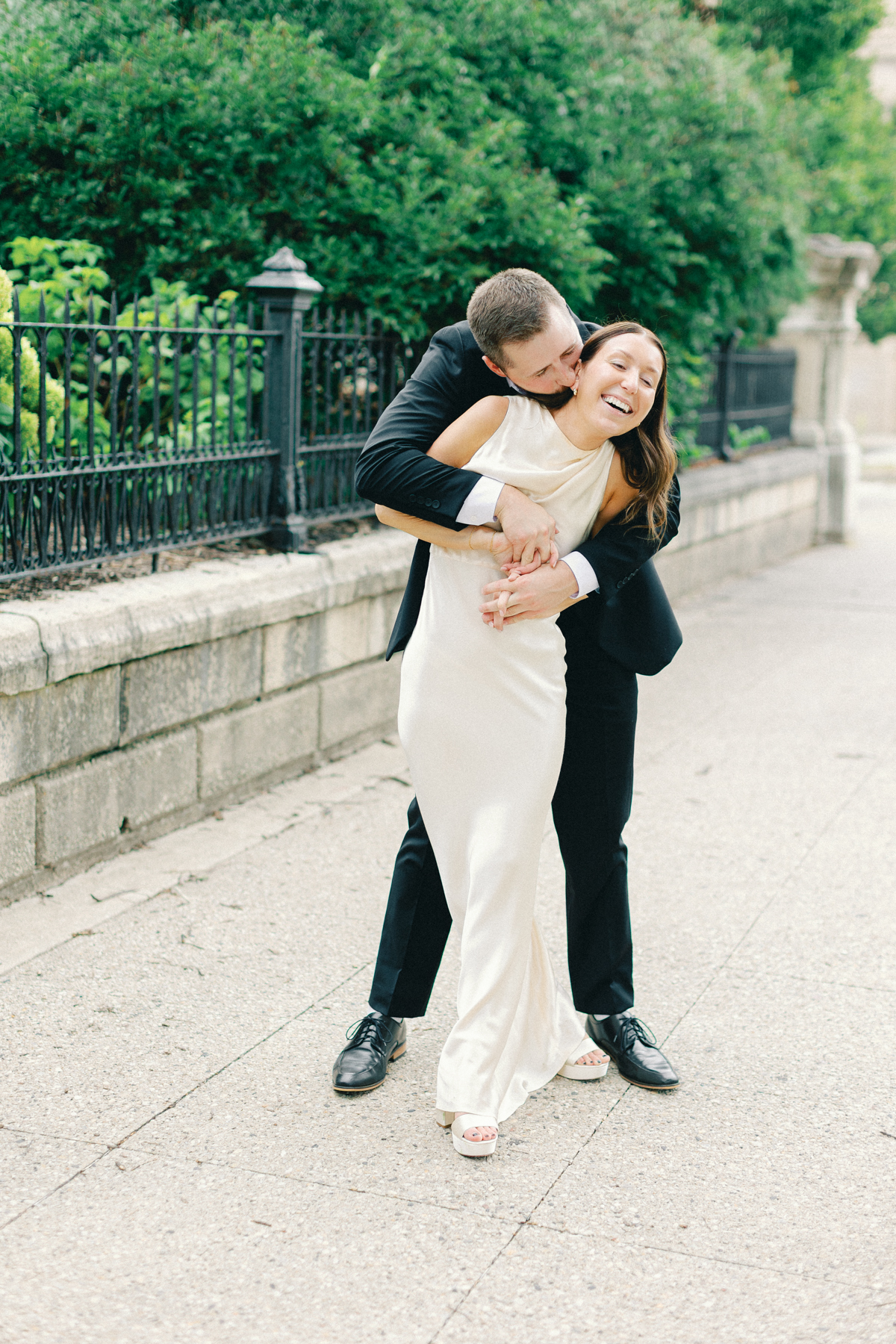 Couple hugging each other and laughing