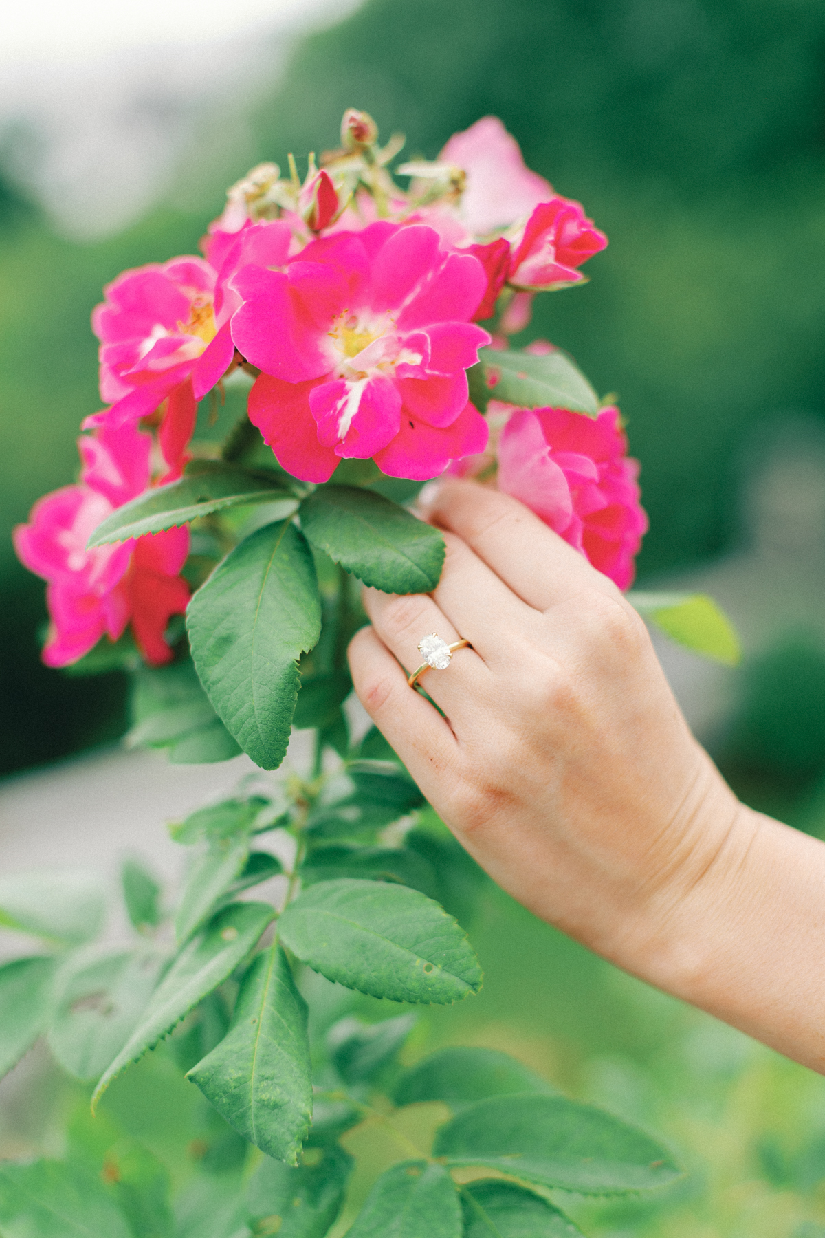 Couple ring holding flower