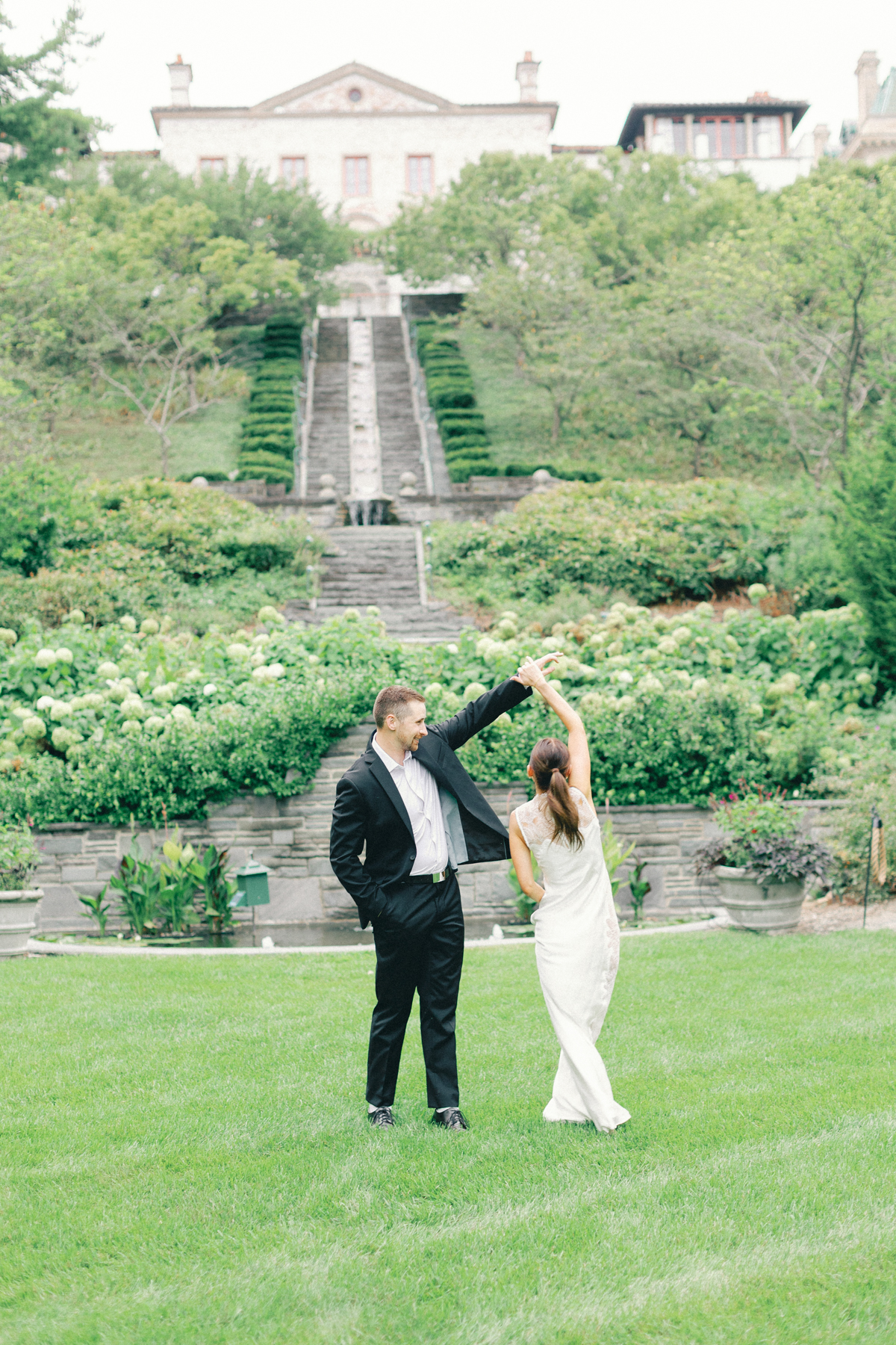 Couple twirling